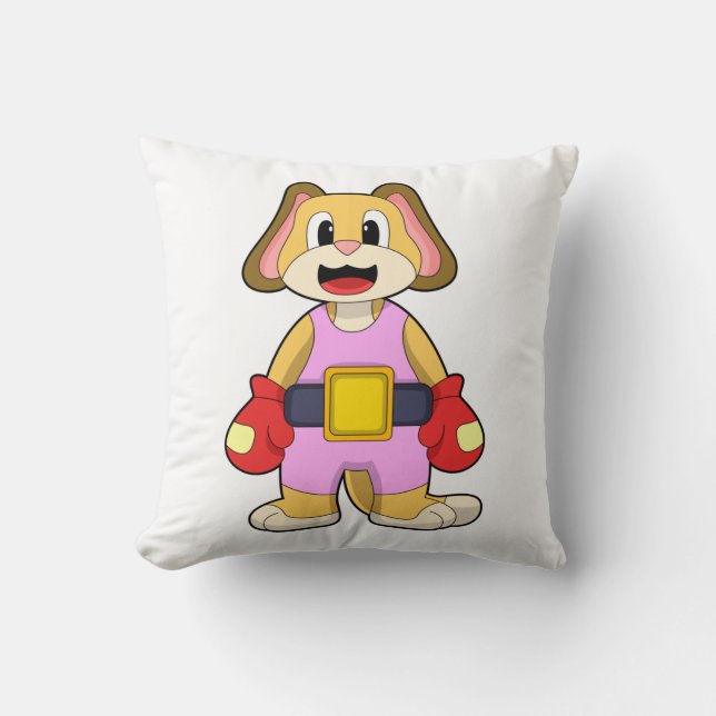Dog at Boxing with Boxing gloves Kussen (Voorkant)