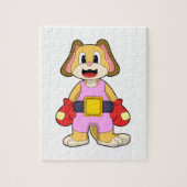 Dog at Boxing with Boxing gloves Legpuzzel (Verticaal)