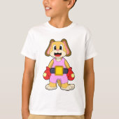 Dog at Boxing with Boxing gloves T-shirt (Voorkant)
