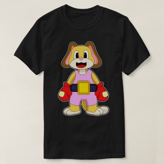Dog at Boxing with Boxing gloves T-shirt (Design voorkant)