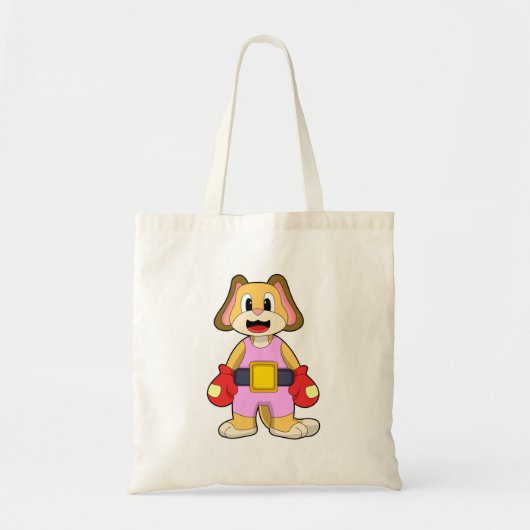 Dog at Boxing with Boxing gloves Tote Bag (Voorkant)