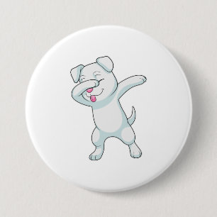 Dog at Hip Hop Dance Dab Ronde Button 7,6 Cm