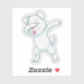 Dog at Hip Hop Dance Dab Sticker (Vel)