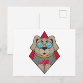 Dog at Poker with Poker cards Briefkaart (Voorkant / Achterkant)