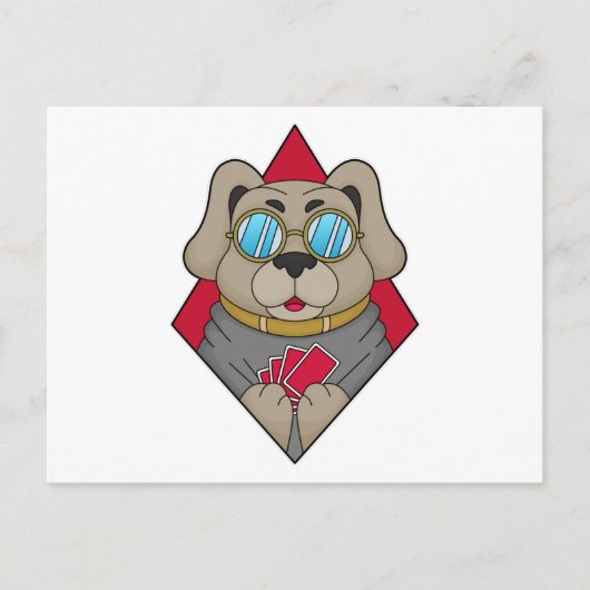 Dog at Poker with Poker cards Briefkaart (Voorkant)