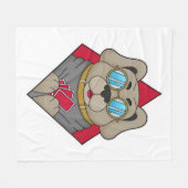 Dog at Poker with Poker cards Fleece Deken (Voorkant (Horizontaal))