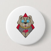 Dog at Poker with Poker cards Ronde Button 7,6 Cm (Voorkant)