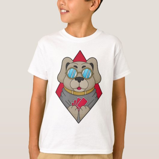 Dog at Poker with Poker cards T-shirt (Voorkant)