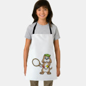 Dog at Tennis with Tennis racket & Cap Schort (Insitu)