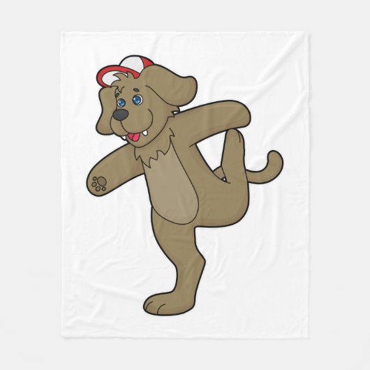 Dog at Yoga Fitness Fleece Deken (Voorkant)