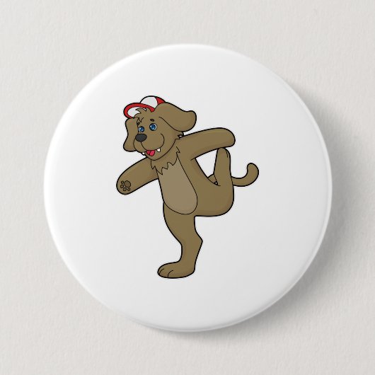 Dog at Yoga Fitness Ronde Button 7,6 Cm (Voorkant)