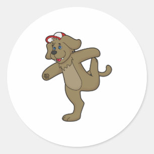 Dog at Yoga Fitness Ronde Sticker