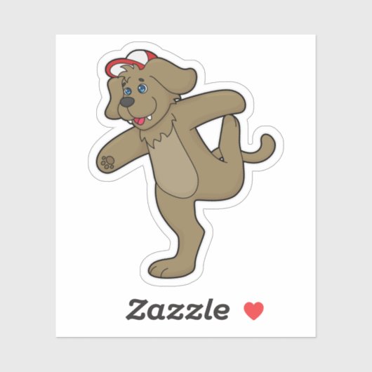 Dog at Yoga Fitness Sticker (Vel)