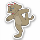 Dog at Yoga Fitness Sticker (Voorkant)
