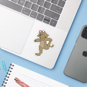 Dog at Yoga Fitness Sticker (Laptop met iPhone)