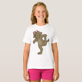Dog at Yoga Fitness T-shirt (Voorkant volledig)