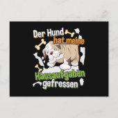 Dog Ate My Homework - Duits citaat leren Briefkaart (Voorkant)