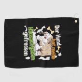 Dog Ate My Homework - Duits citaat leren Golfhanddoek (Horizontaal)