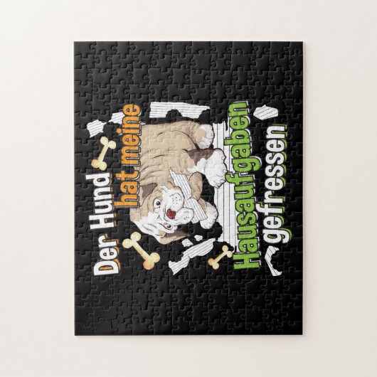 Dog Ate My Homework - Duits citaat leren Legpuzzel (Verticaal)