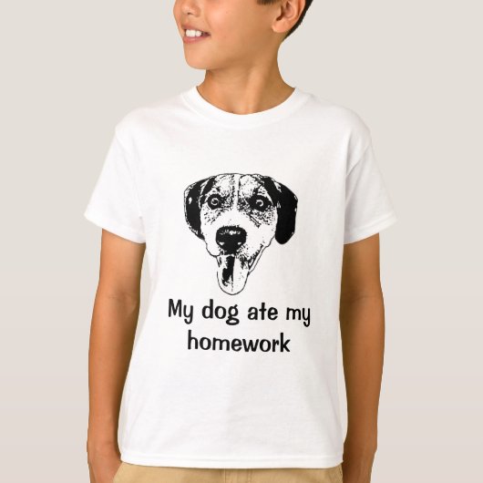 Dog ate my homework kids' T-shirt (Voorkant)