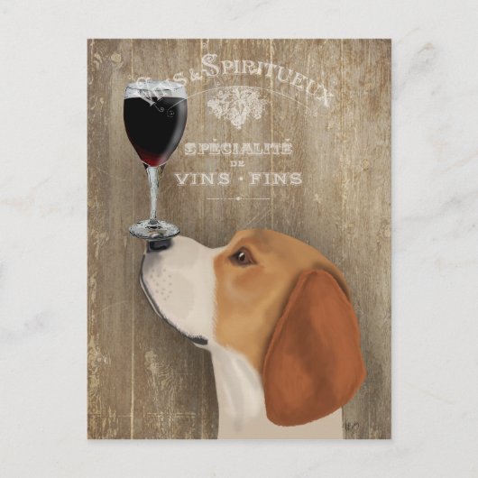 Dog Au Vin Beagle Briefkaart (Voorkant)