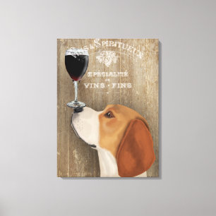 Dog Au Vin Beagle Canvas Afdruk