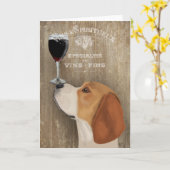 Dog Au Vin Beagle Kaart (Gele Bloem)