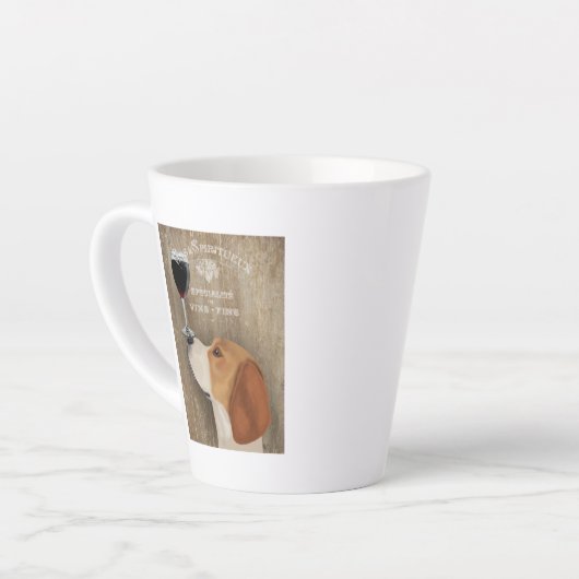 Dog Au Vin Beagle Latte Mok (Linkerhoek)