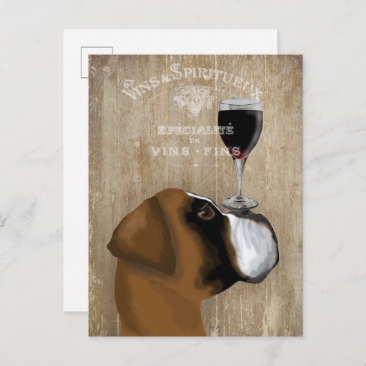 Dog Au Vin Boxer Briefkaart (Voorkant / Achterkant)