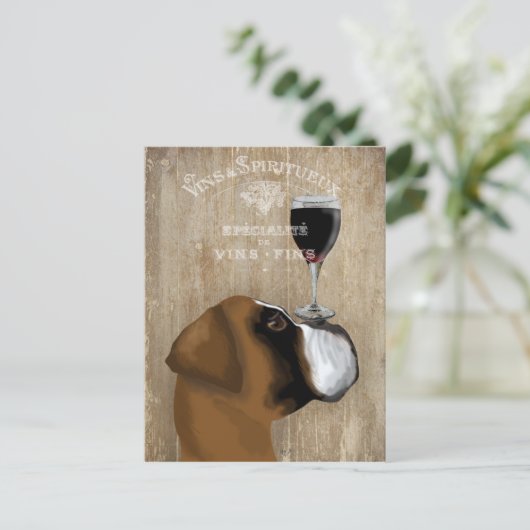 Dog Au Vin Boxer Briefkaart (Staand voorkant)