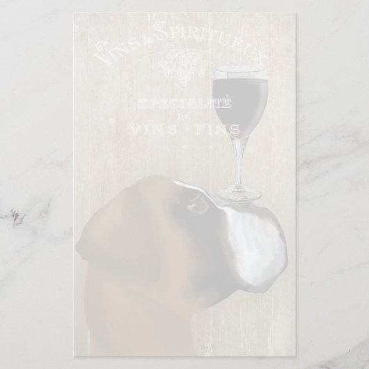 Dog Au Vin Boxer Briefpapier (Voorkant)
