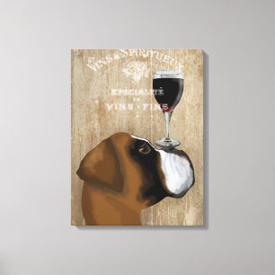Dog Au Vin Boxer Canvas Afdruk