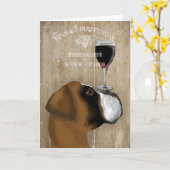 Dog Au Vin Boxer Kaart (Gele Bloem)