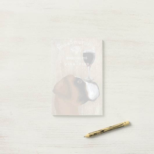 Dog Au Vin Boxer Post-it® Notes (Op bureau)