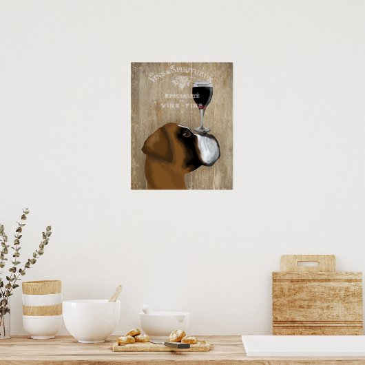 Dog Au Vin Boxer Poster (Keuken)