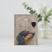 Dog Au Vin Dachshund Briefkaart (Staand voorkant)