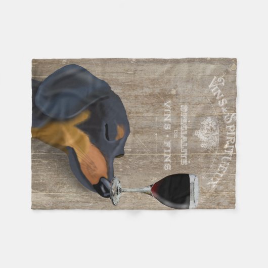 Dog Au Vin Dachshund Fleece Deken (Voorkant (Horizontaal))