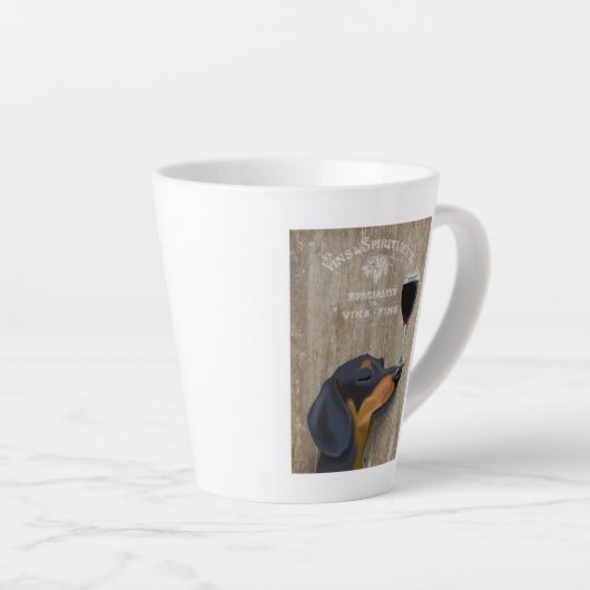 Dog Au Vin Dachshund Latte Mok (Rechterhoek)