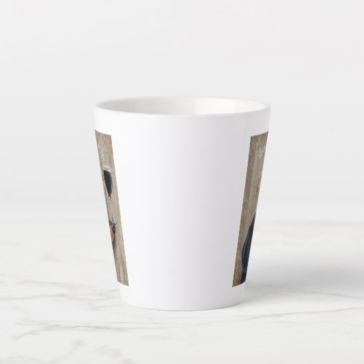 Dog Au Vin Dachshund Latte Mok (Voorkant)