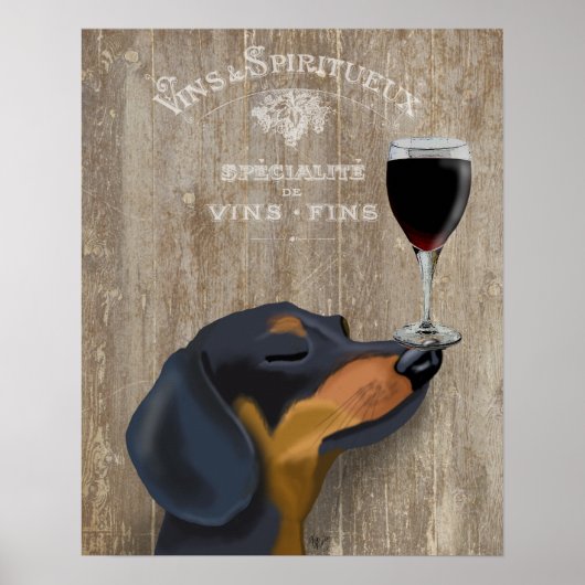 Dog Au Vin Dachshund Poster (Voorkant)