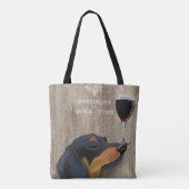 Dog Au Vin Dachshund Tote Bag (Achterkant)