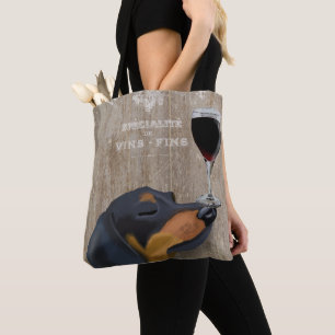 Dog Au Vin Dachshund Tote Bag