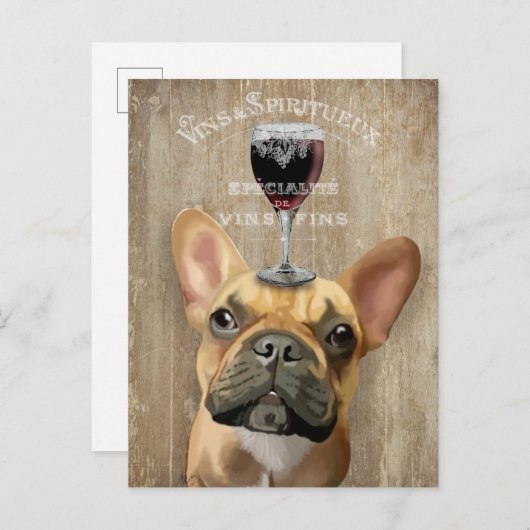 Dog Au Vin, Franse hond Briefkaart (Voorkant / Achterkant)