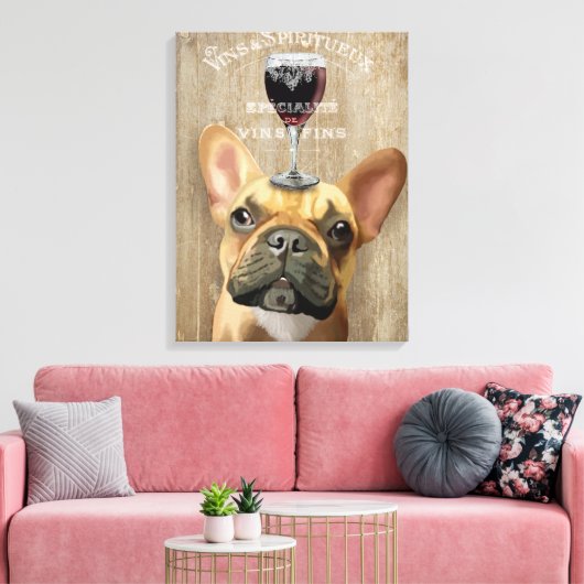 Dog Au Vin, Franse hond Canvas Afdruk (Insitu (Woonkamer))