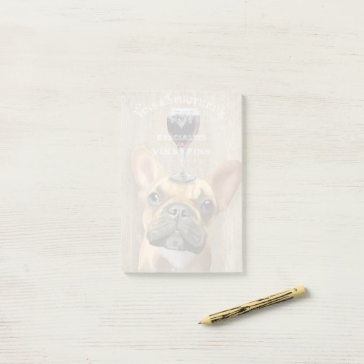Dog Au Vin, Franse hond Post-it® Notes (Op bureau)