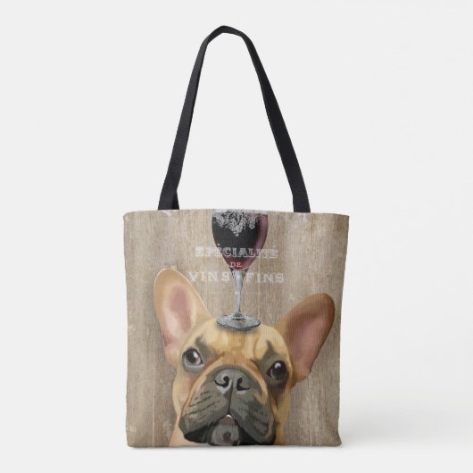 Dog Au Vin, Franse hond Tote Bag (Achterkant)