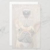 Dog Au Vin, French Bulldog Briefpapier (Voorkant / Achterkant)