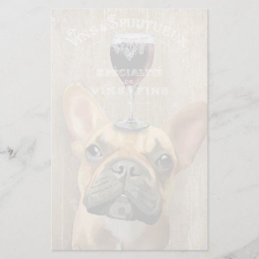 Dog Au Vin, French Bulldog Briefpapier (Voorkant)