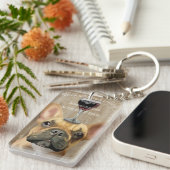 Dog Au Vin, French Bulldog Sleutelhanger (Voorkant Rechts)