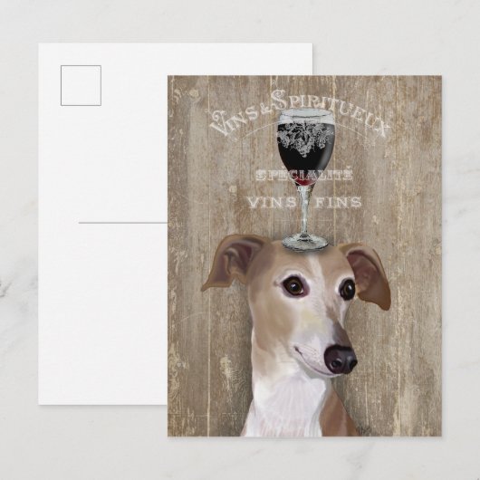 Dog Au Vin Greyhound Briefkaart (Voorkant / Achterkant)
